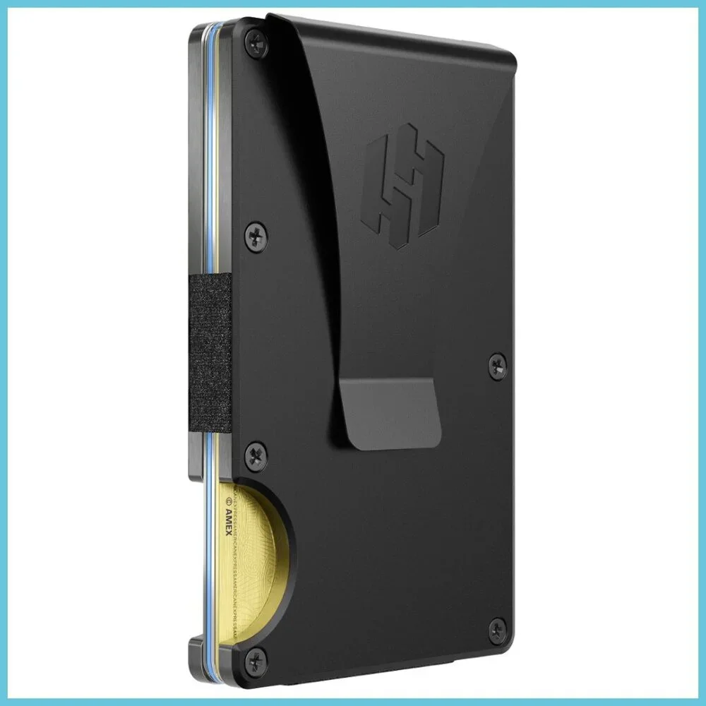 Slim RFID Blocking Aluminum Card Case with Money Clip Holds 12 Cards